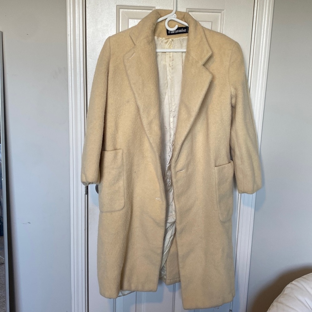 Vintage Fairbrooke Oversized Cream Wool Coat